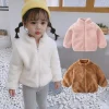 Pink Girls Jackets Autumn Coat Winter Thermal Fleece Jacket for Children 1 2 3 4 5Yrs Kids Coats Warm Korean Outerwear