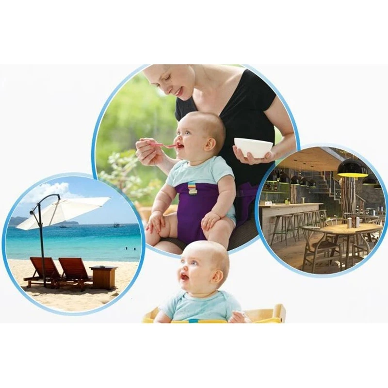 Portable Baby Child Dining Belt Oxford Cloth Adjustable Chair Seat Belt Stretch Wrap Feeding Chair Baby Dining Chair Safety Belt - Image 4