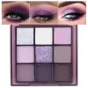 Purple and Pink glitter eye shadow Plate - 9-18 color, durable waterproof, matte and shimmer, smoky festival color plate