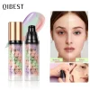 QIBEST Face Makeup Primer Tri-color Cream Brighten Contour Color Isolation Waterproof Foundation Natural Makeup Base Cream
