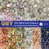 QIIY SS3-SS60 Glass Flatback Rhinestone Glitter Gold Base Crystals AB Stones Non Hotfix Strass Rhinestones for Diy Craft Clothes