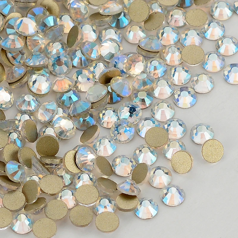 QIIY SS3-SS60 Glass Flatback Rhinestone Glitter Gold Base Crystals AB Stones Non Hotfix Strass Rhinestones for Diy Craft Clothes - Image 3