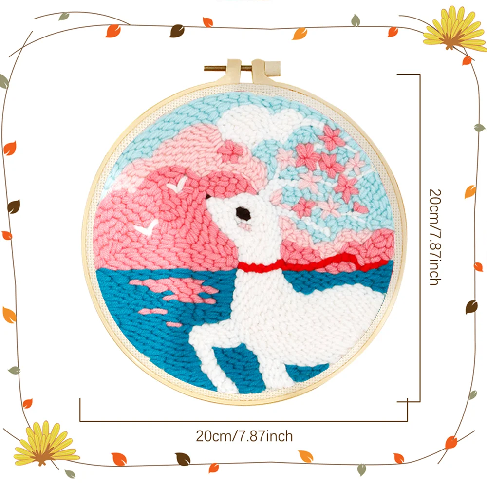 RUOPOTY Punch Needle Embroidery Starter Kits For Kids And Adults Beginners Seaside Elk Funny Easy Diy Play Craft Sweing Set For - Image 2