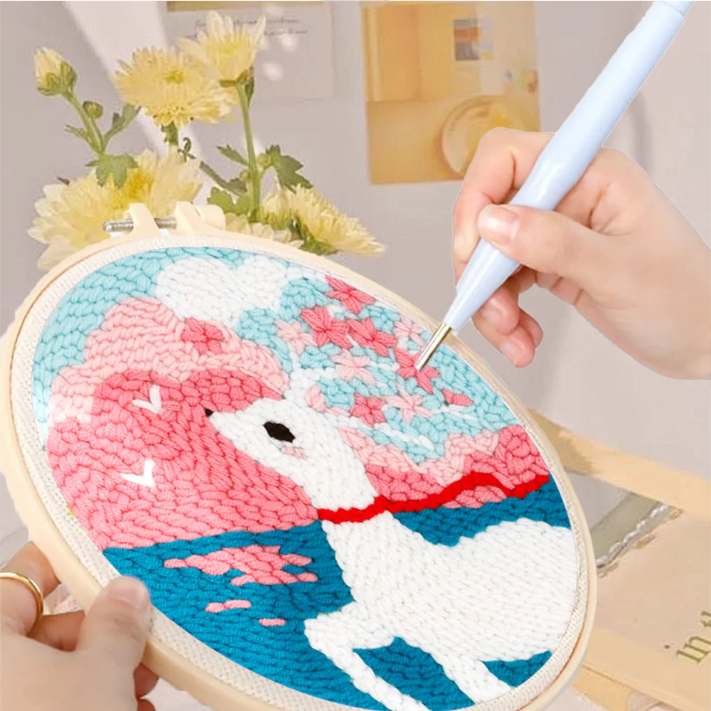 RUOPOTY Punch Needle Embroidery Starter Kits For Kids And Adults Beginners Seaside Elk Funny Easy Diy Play Craft Sweing Set For - Image 4