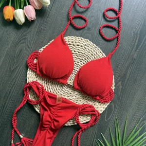 RUOTONSEPT 2024 Sexy Women Swimsuit Braiding rope Bikini Set Two-piece Triangle Solid Swimwear Bathing Suit Brazilian Biquinis