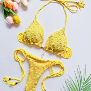RUOTONSEPT Sexy Hollow out Braiding rope Bikini Set Swimwear Women's Swimsuit Triangle Solid Bathing Suit Brazilian Biquinis