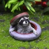 Raccoon Ornament Under Manhole Cover Garden Microlandscape Simulation Animal Resin Decor For Indoor/Outdoor Lawn, Tabletop Decor