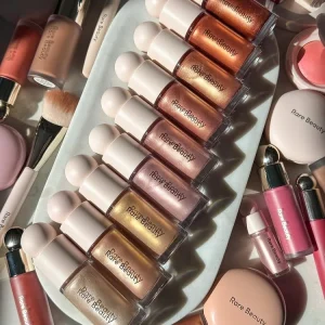 Rare Beauty Shimmer Glitter Liquid Blush Highlighter Shine Highlighter Blusher Gel Face Brighten Glitter Natural Contour Makeup