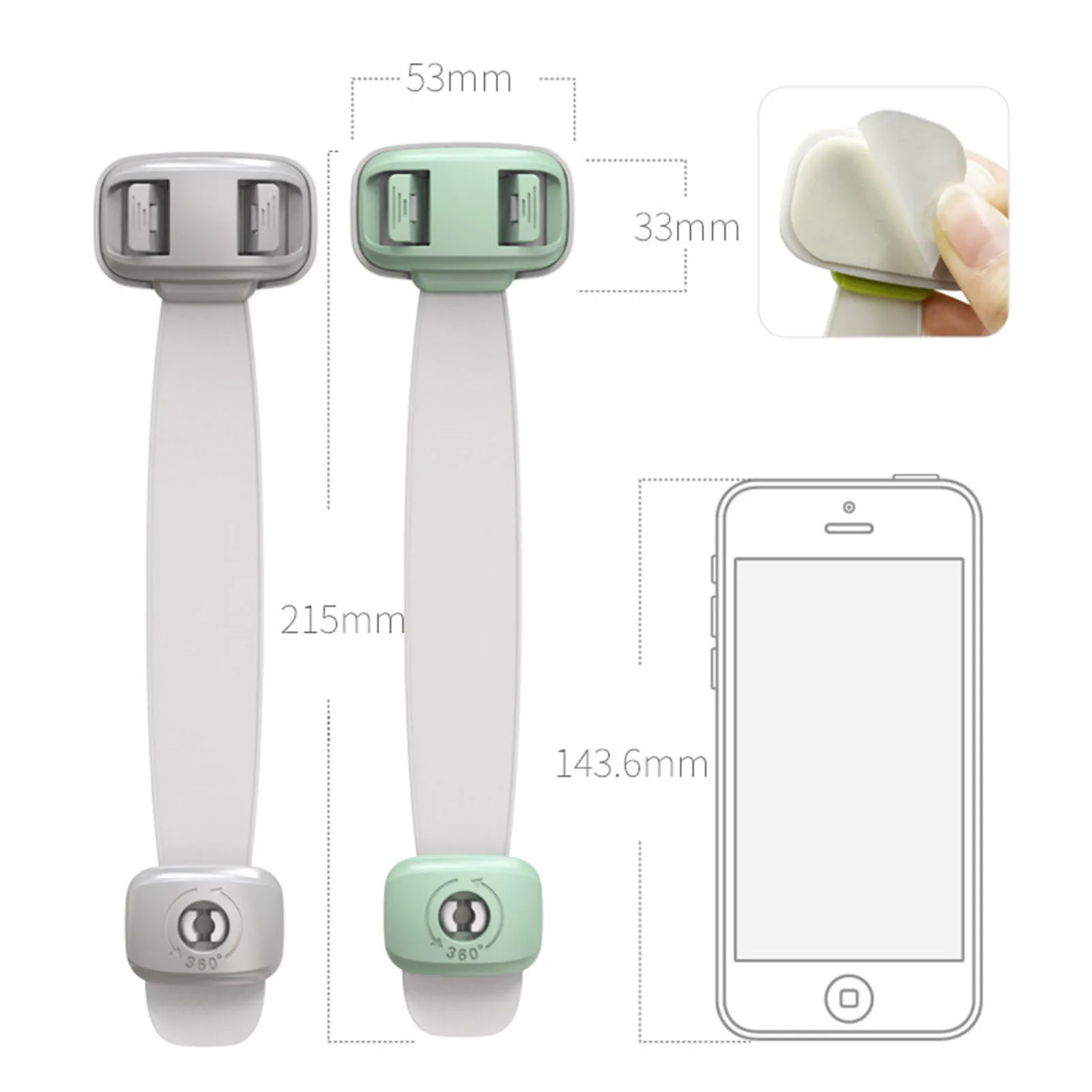Refrigerator Door Lock Child Kids Proof Safety Cabinet Locks Straps Safe Quick Baby Proofing Latches for Drawers Freezer - Image 3