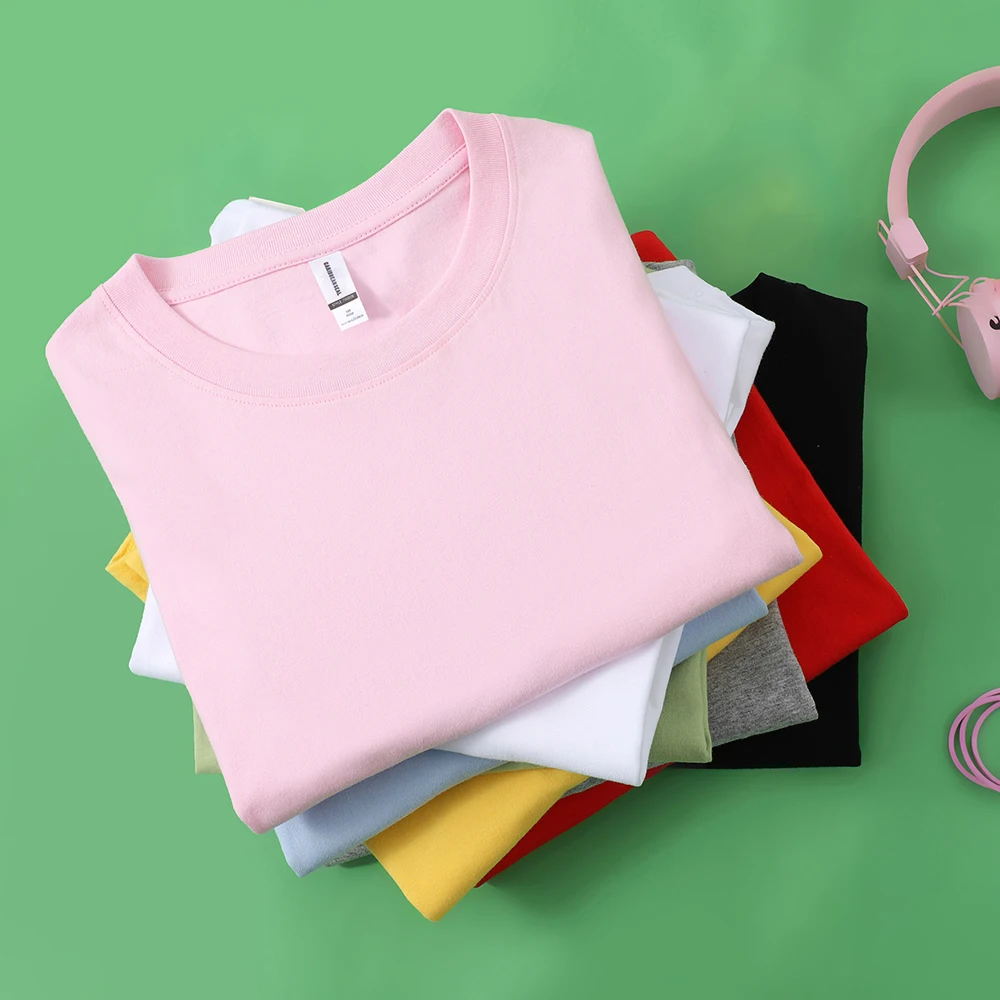 S-5XL 2026 New Summer 220GSM T-Shirt 100% Cotton Oversized Solid Color for Men and Women Tops Tees - Image 3