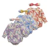 Sanlutoz Baby Girl Bodysuits Cotton Newborn Baby Clothes Princess with Headband Cute
