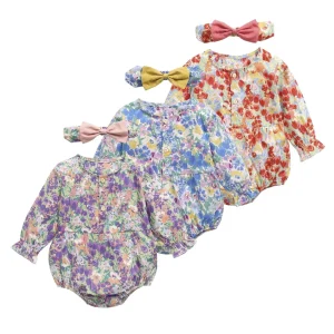 Sanlutoz Baby Girl Bodysuits Cotton Newborn Baby Clothes Princess with Headband Cute