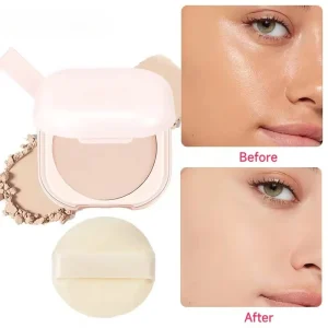 Setting Powder Oil Control Makeup Setting Brightening Skin Tone Setting Powder With Mirror Compact Portable Makeup Powder