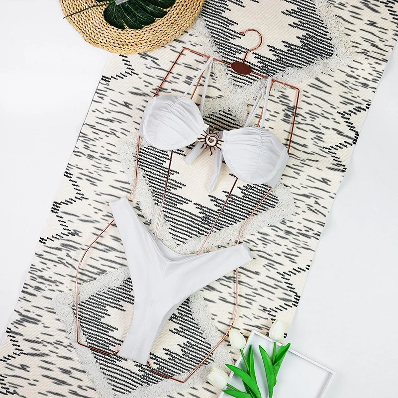 Sexy Bikini 2 Piece Set Women Swimwear 2026 Summer Fashion Ruched Bandage Bra+Briefs Match Bathing Suit Holiday Beachwear - Image 5