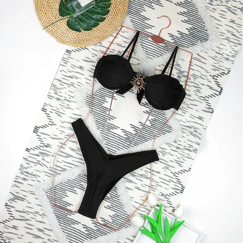 Sexy Bikini 2 Piece Set Women Swimwear 2026 Summer Fashion Ruched Bandage Bra+Briefs Match Bathing Suit Holiday Beachwear - Image 6