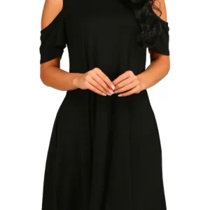 Sexy Elegant Dress Vintage Off Shoulder Short Sleeves Loose Dress Women Solid Color Mini Dress Club Party Vestidos