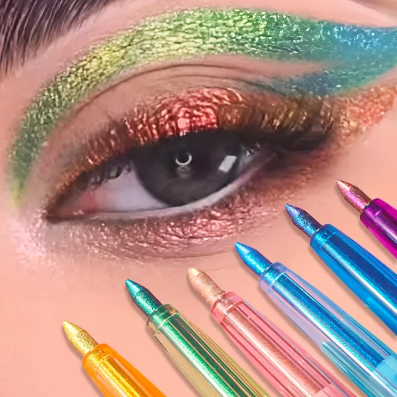 Shiny Chameleon Metallic Green Eyeliner Gel Stick Smooth Multicolor Eye Shadow Pearlescent Polarized Glitter Eyes Pigment Makeup - Image 5