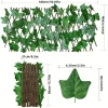 Simulation Fence Telescopic Fence Fake Flowers Green Leaves Artificial Faux Ivy Leaves Wooden Fence for Garden Decor Buildings