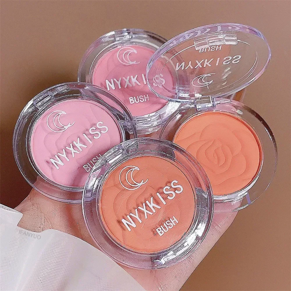 Single Color Matte Embossed Petal Blush Palette Peach Cream Pink Orange Cheek Contour Makeup Rouge for Women Beauty Cosmetics - Image 6