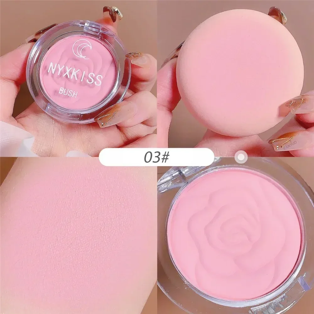 Single Color Matte Embossed Petal Blush Palette Peach Cream Pink Orange Cheek Contour Makeup Rouge for Women Beauty Cosmetics - Image 3