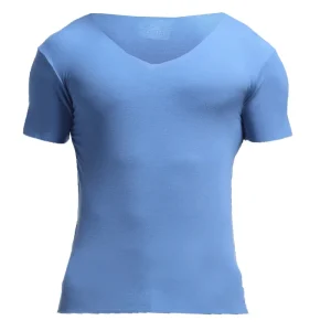 Skinny half-sleeved t-shirt, thin solid color men's seamless short-sleeved t-shirt, large v-neck bottoming shirt, slim-fitting