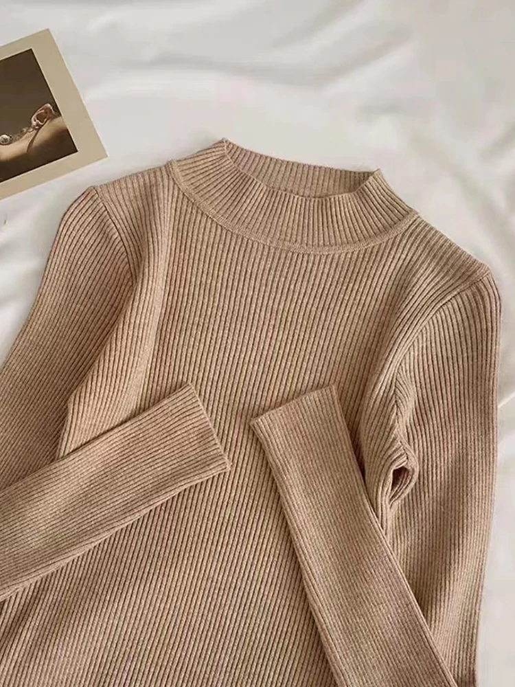 Soft Turtleneck Women Autumn Winter Pullover Sweater Basic Casual Slim Stretch Soft Ribbed Knitted Top Woman Sweaters 2026 - Image 2