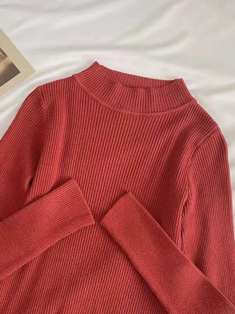 Soft Turtleneck Women Autumn Winter Pullover Sweater Basic Casual Slim Stretch Soft Ribbed Knitted Top Woman Sweaters 2026 - Image 5