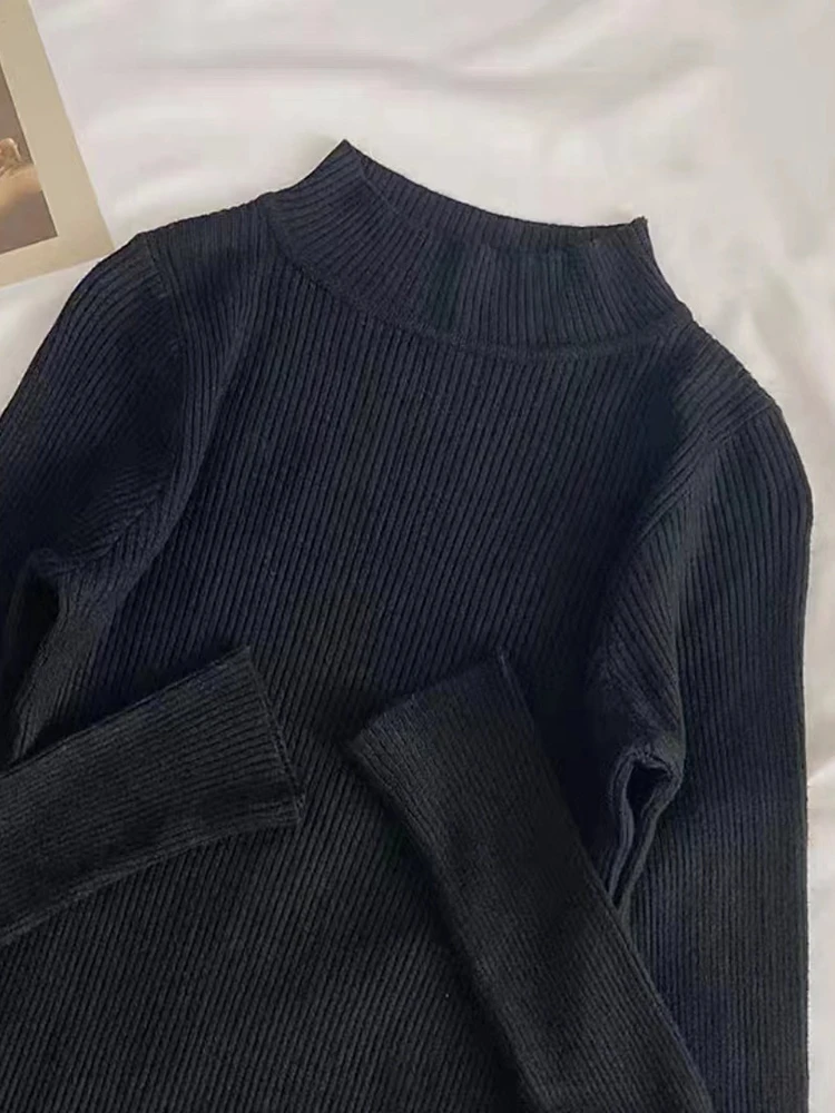 Soft Turtleneck Women Autumn Winter Pullover Sweater Basic Casual Slim Stretch Soft Ribbed Knitted Top Woman Sweaters 2026 - Image 3