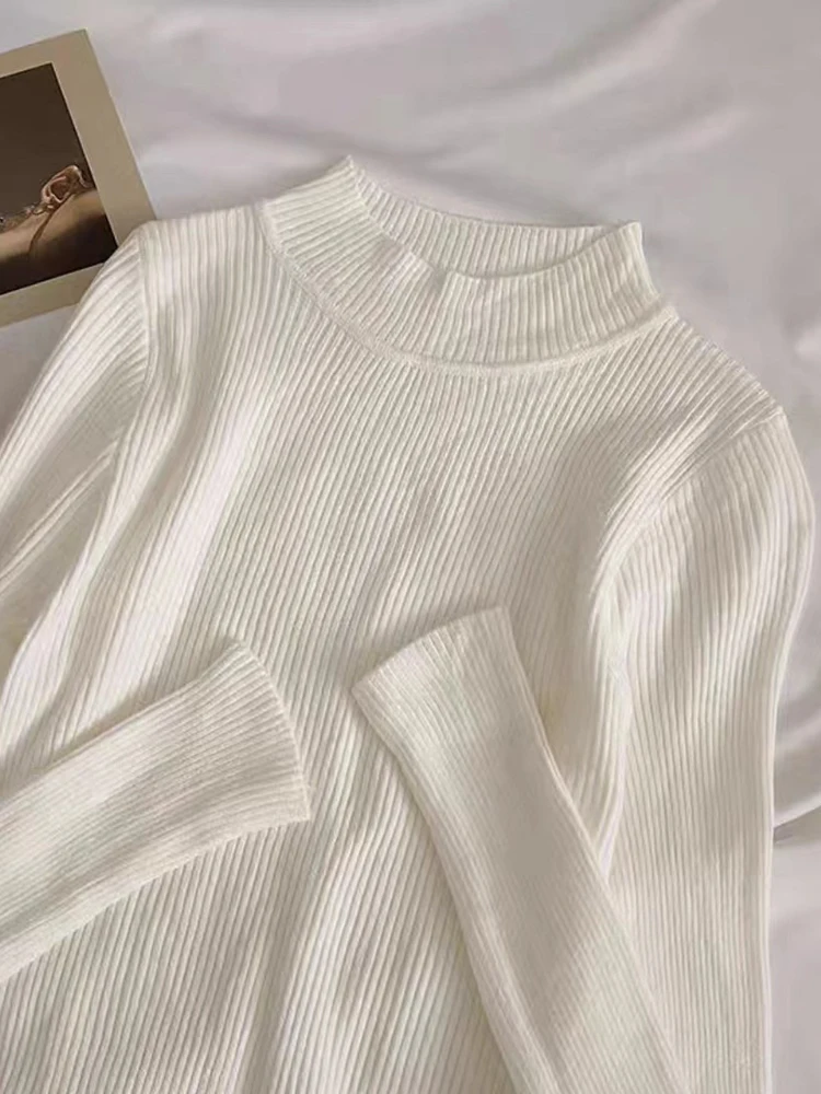 Soft Turtleneck Women Autumn Winter Pullover Sweater Basic Casual Slim Stretch Soft Ribbed Knitted Top Woman Sweaters 2026 - Image 4
