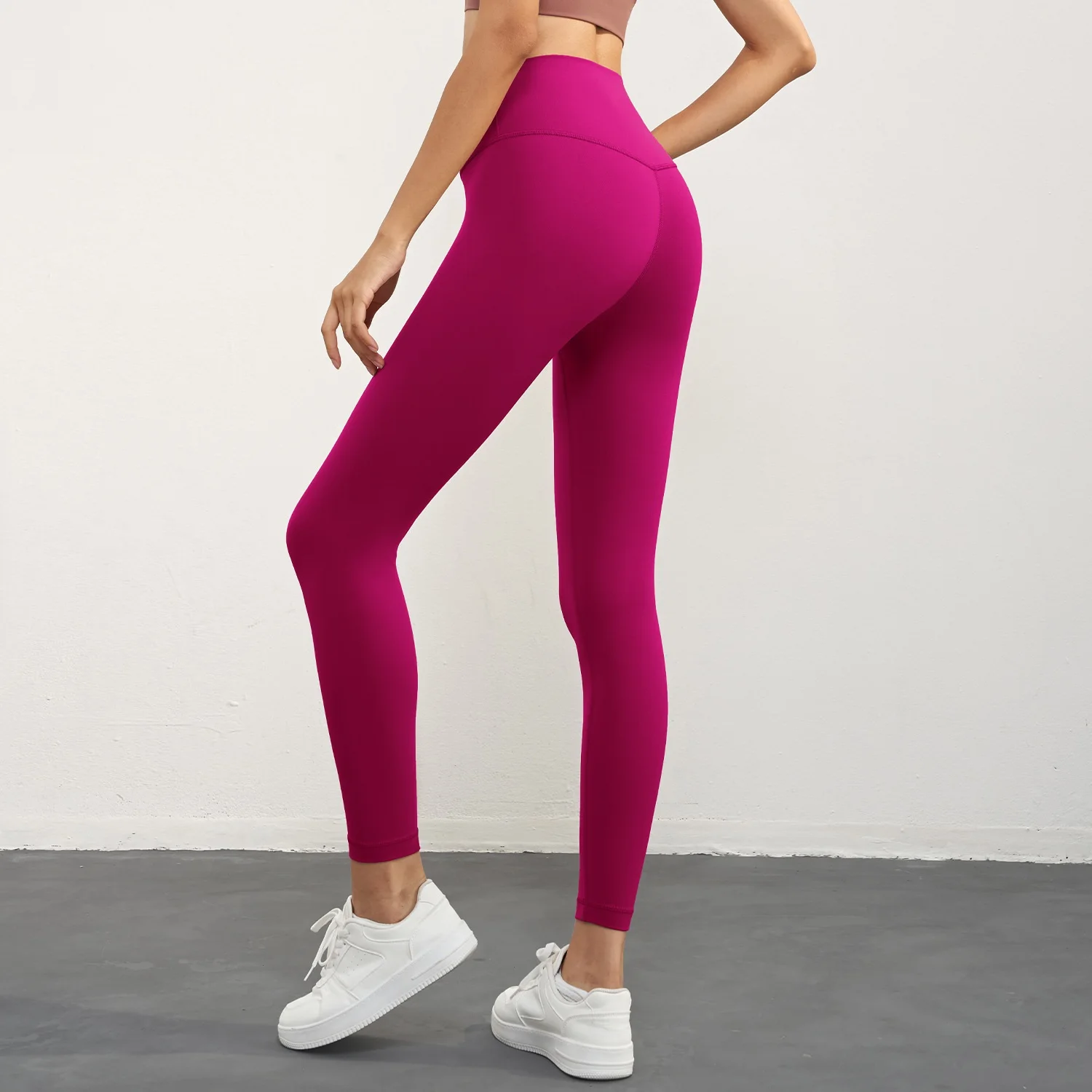 Solid Color Back Waist Pocket High Waist Yoga Legging Women Sport Cropped Pants Butter Athletic Gym Comprehensive Training Jog - Image 2