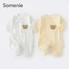 Somenie Boys Girls Baby Romper Newborn 100% Cotton Onesie Clothes long-Sleeved Romper Toddler Babe Pajamas 4 Seasons wear