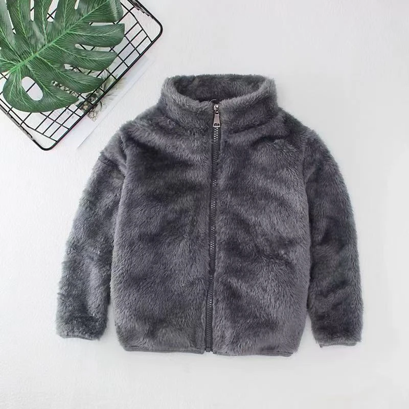 Spring And Autumn Winter Plush Coat For Boys And Girls Warm Clothes For Babies Wearing Double Sided Plush Clothes Outside - Image 4