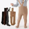 Spring Baby Tights with Straps Cotton Toddler Suspender Trousers Knitted Kids Pantyhose Infant Overalls for Girls Boys Leggings