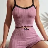 Spring Summer New Sleepwear Pajamas Set for Women Homewear Sense Lace Sling Crop Tops and Shorts Pijama Loungewear