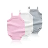 Summer 0-48M Baby Girl Clothes Cotton Material Vest Baby Jumpsuit Solid Color Soft And Comfortable Newborn Baby Bodysuit