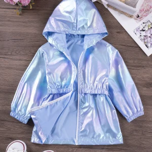 Summer Children's Coat for Boys Girls Toddler Solid Zipper Hooded Thin Jacket Mid length Lightweight Sunscreen Coat 0-6Y