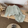 Summer Hot European Style Style Floral Embroidery Baby Onesie Set Breathable Long Sleeve Top + Shorts Baby 2Pcs Set