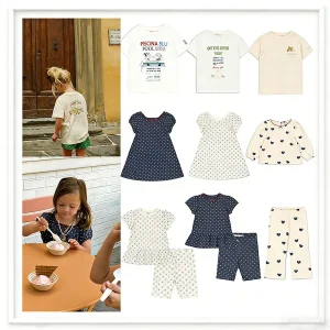 -Summer New Children's Clothing KS Love Series Lemon Short Sleeved T-shirt Cycling Pants Boys and Girls Set Casual Dress Gift