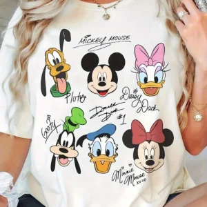 Summer New Women's Plus Size T-shirt Casual Loose Short Sleeved Printed with Mickey Duck Donald Duck and Disney Cartoon Patterns