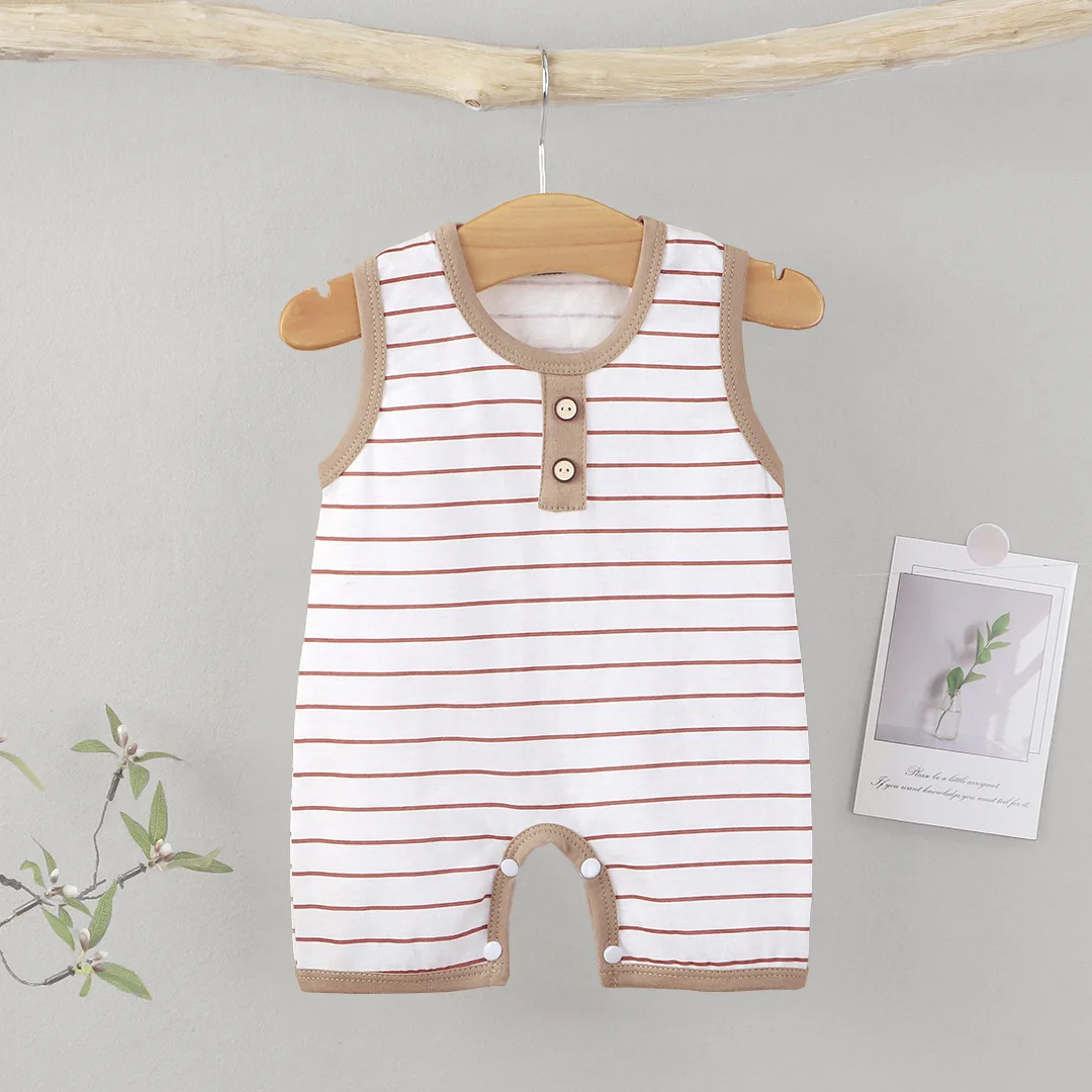 Summer Sleeveless Baby Rompers 0-2Y Striped Onesies for Newborn Baby Boy Infant Girl Striped Jumpsuit Baby Clothing - Image 3