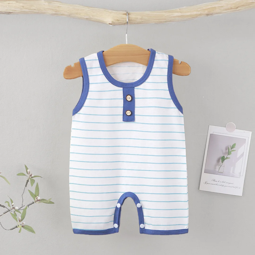 Summer Sleeveless Baby Rompers 0-2Y Striped Onesies for Newborn Baby Boy Infant Girl Striped Jumpsuit Baby Clothing - Image 6