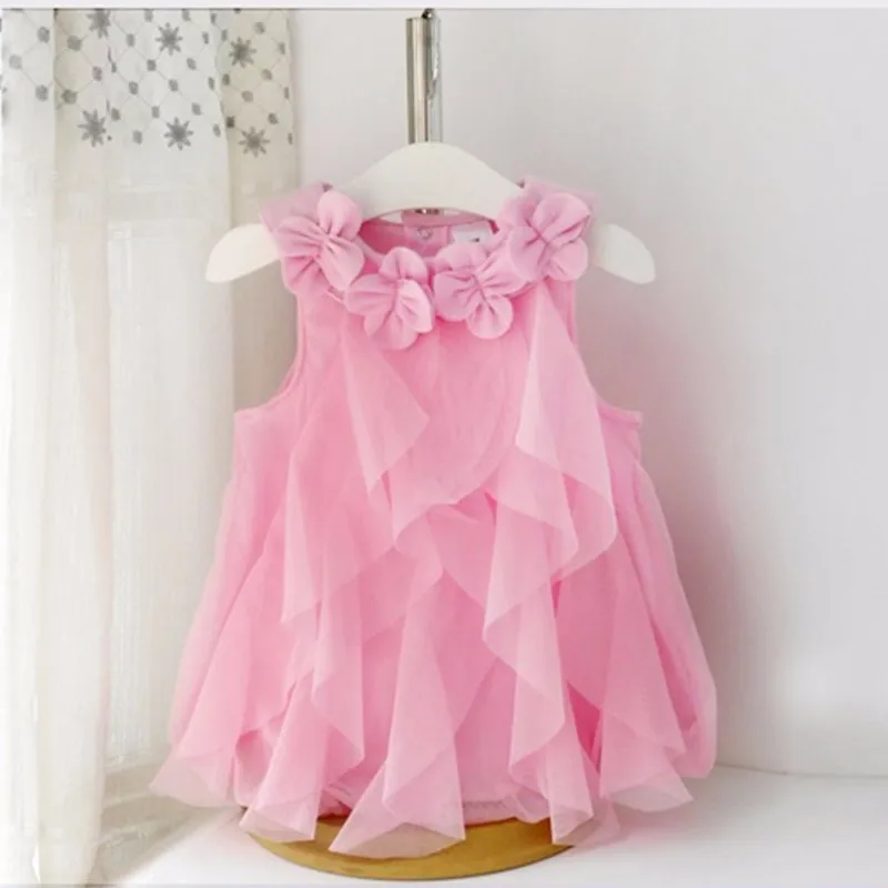 Summer Sleeveless Girls Chiffon Dress Flowers Kids Girl Birthday Party Dresses Baby Clothes Vestidos - Image 2