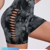 Summer Tie Dye Leggings Women knitting Fashion High Waist Skinny Stretch Sport Shorts Woman Activewear Running Shorts