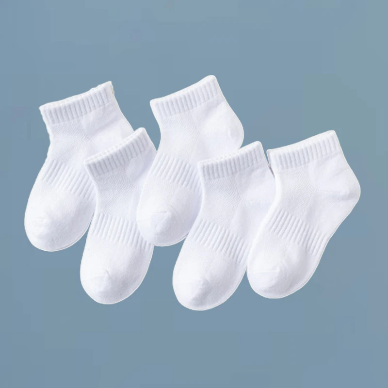 Summer White Mesh Children Cotton Socks Boys Girls Sports socks Spring Baby Skin-friendly Cotton socks 5Pairs