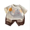 Summer toddler baby boy clothing outfits sets loose newborn T-shirt+shorts suits for infant boy clothes baby out wear casual set