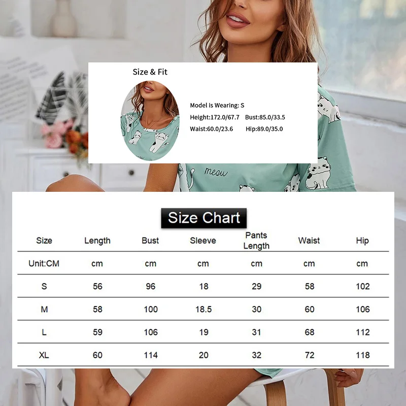 Super-Soft Women's Pajama Set Avocado Color Spaghetti Strap Cami Top And Bow Decor Shorts Summer Fit Casual Attire And Outings - Image 6