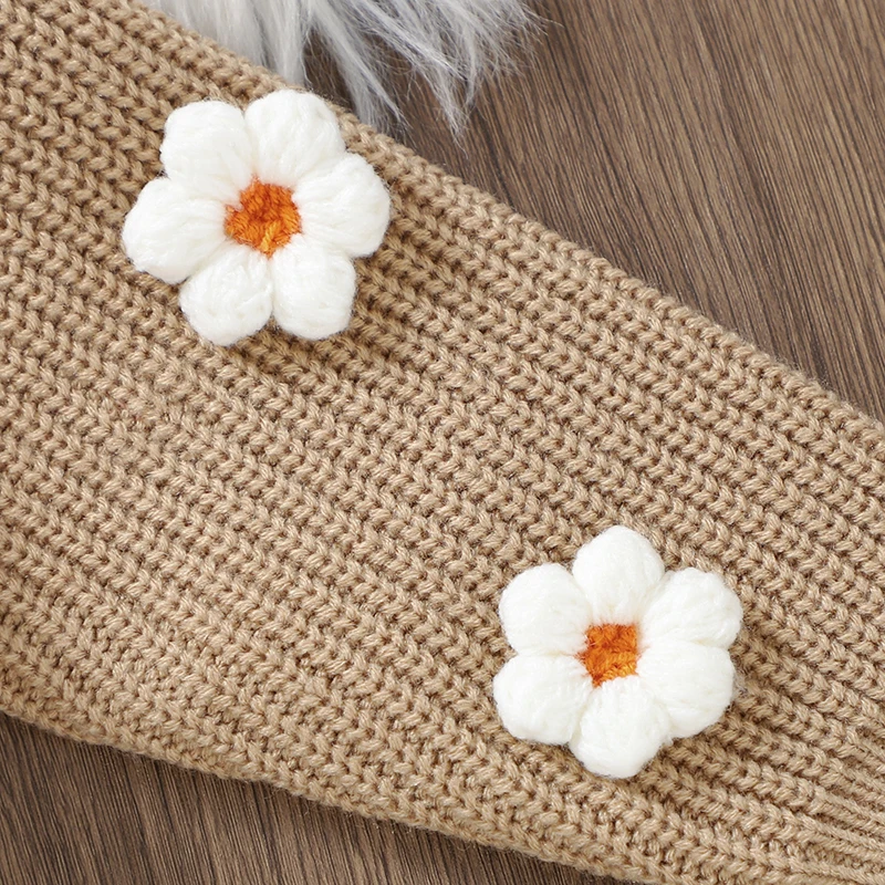 Sweet Floral & Letter Embroidery Print Baby Girls Long Sleeve Sweaters Knitted Acrylic Baby Soft Sweatshirt For Newborn Infants - Image 4