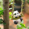 Swing Panda Statue, Hanging Animal Ornament, Swinging Kitten Puppy Koala Figurine for Lawn Garden Courtyard Terrace Patio Tree