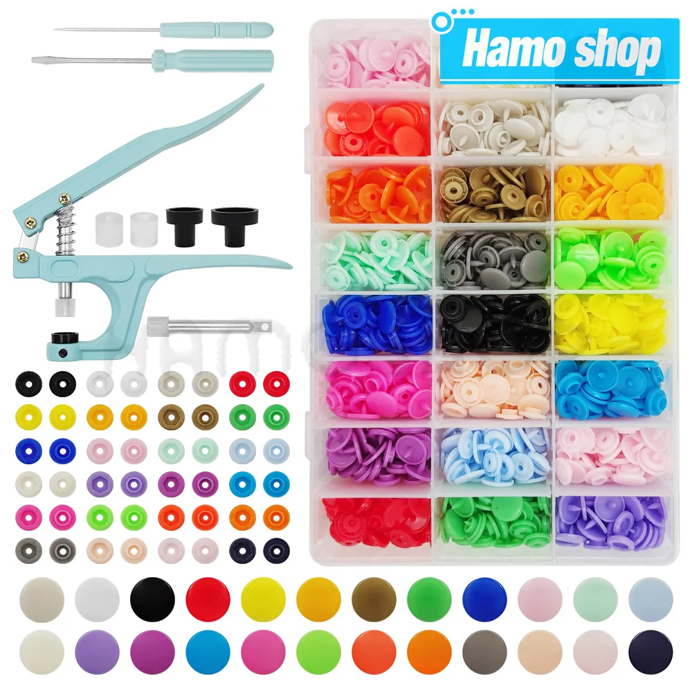 T5 Resin Snap Fastener Plastic Snaps Button Fastener With Install Plier Kit For DIY Sewing Crafting Tool and Clothing Handbags