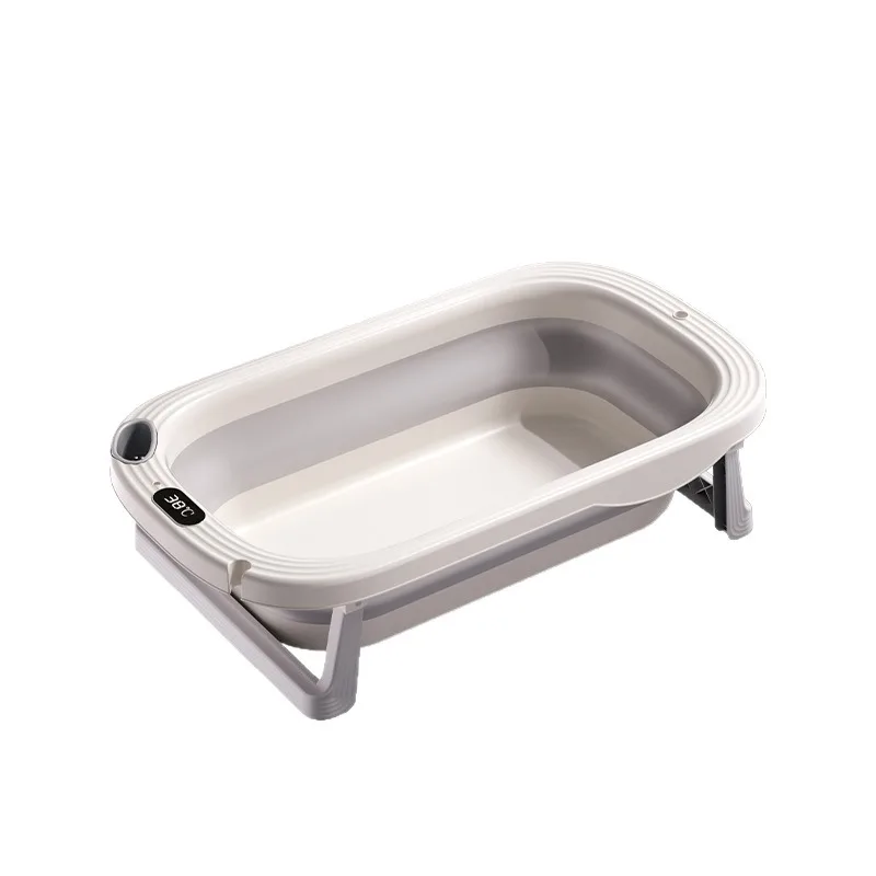 Temperature Sensitive Baby Shower Basin Foldable Portable Baby Bath Tub Reclining Siting Modes Home Use for Lnfants Bath Tub - Image 5